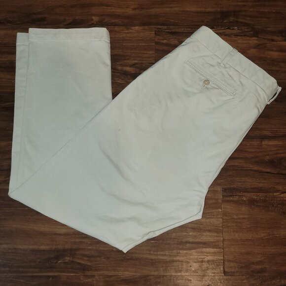 Polo Ralph Lauren Pants Mens 36x30 Tan Stretch Custom Fit Double Button - Picture 2 of 16